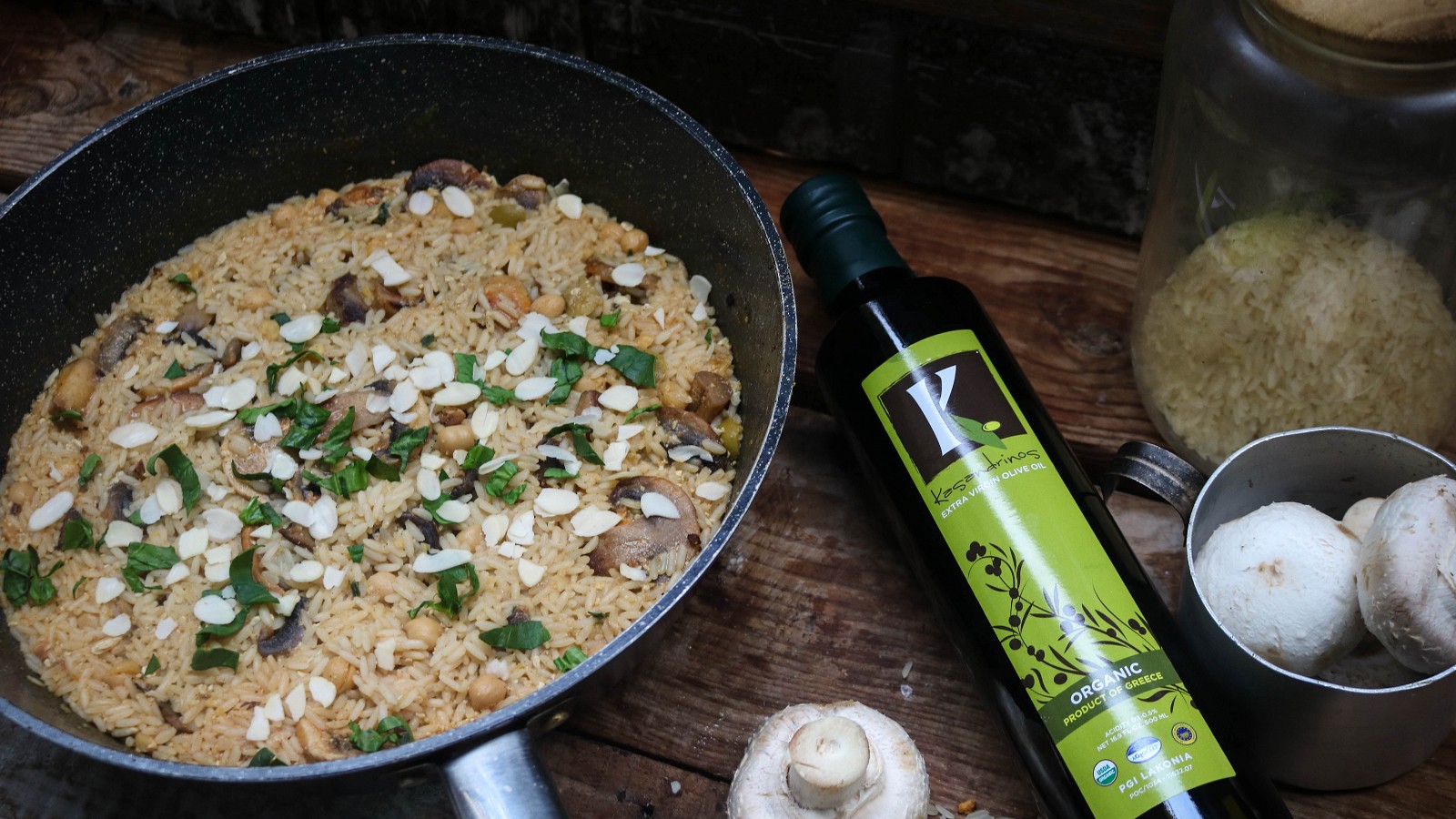 Image of Recipe-74-Mushroom Almond Olive Oil Rice