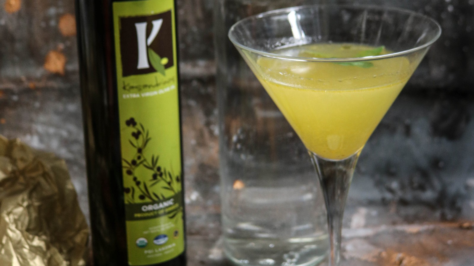 Image of Recipe-75-Orange Honey Basil Olive Oil Martini