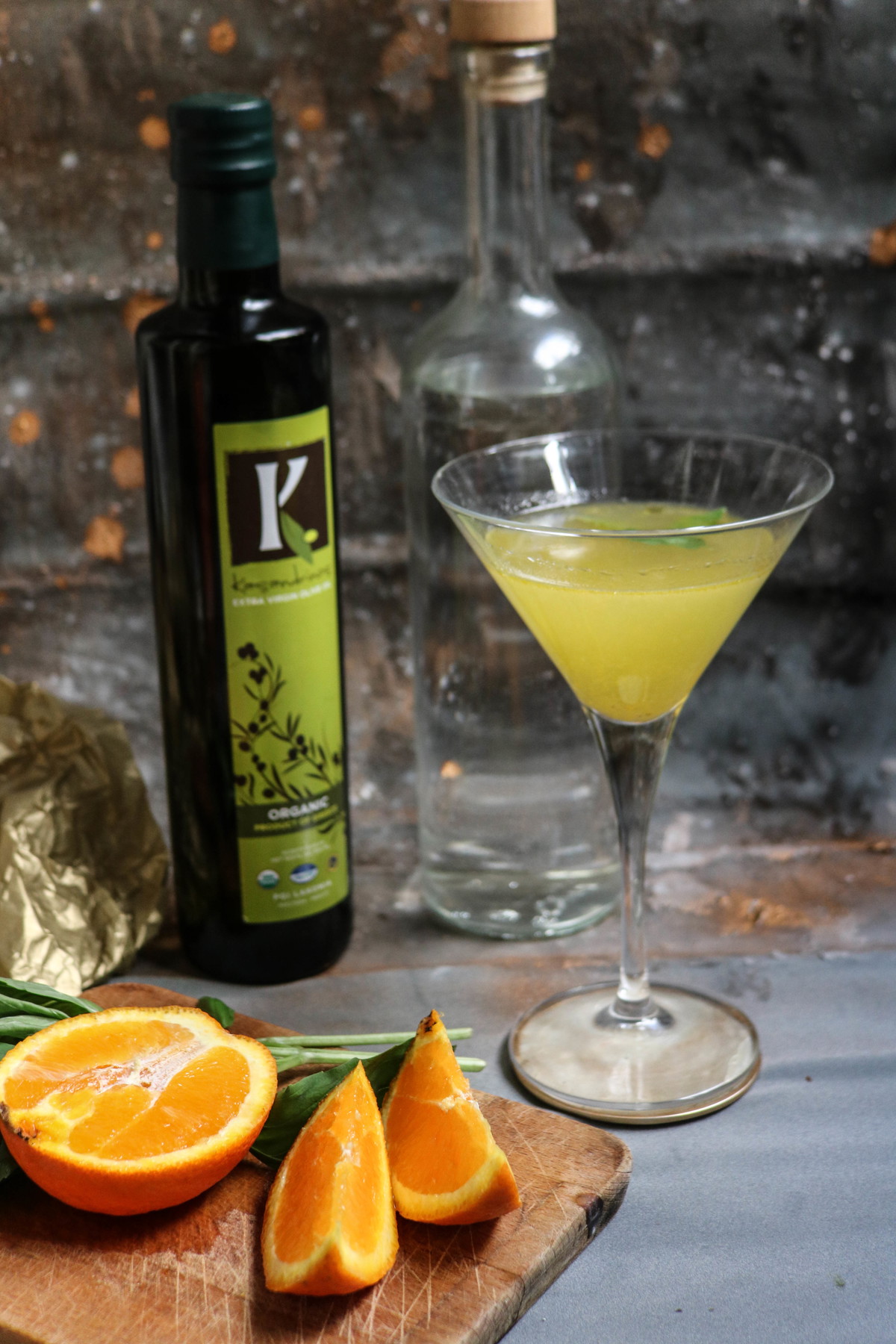 Recipe-75-Orange Honey Basil Olive Oil Martini