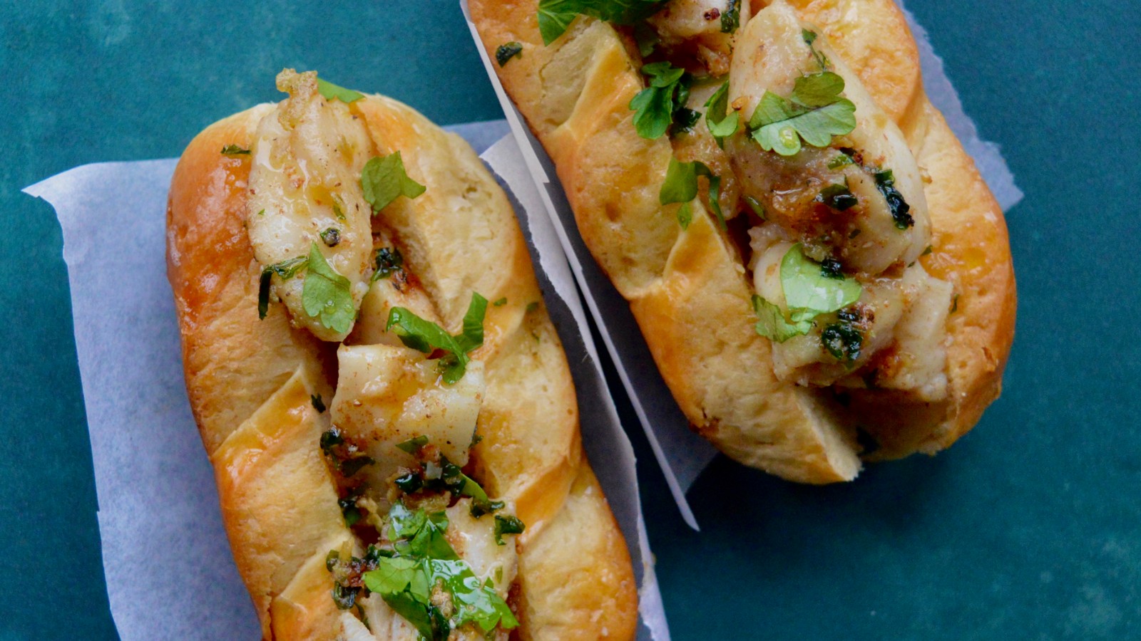 Monkfish in brioche rolls