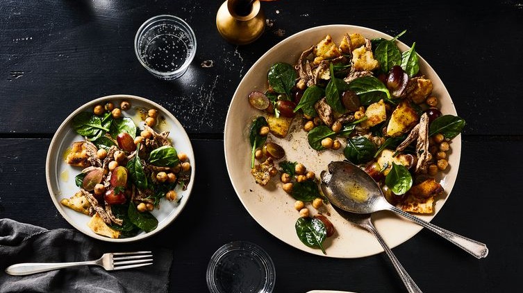 Image of Garam Masala Chicken Salad with Naan Croutons