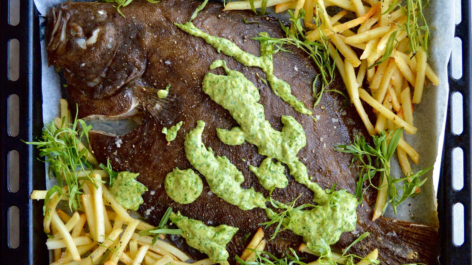 Image of Roast Brill with Parisian Green Sauce