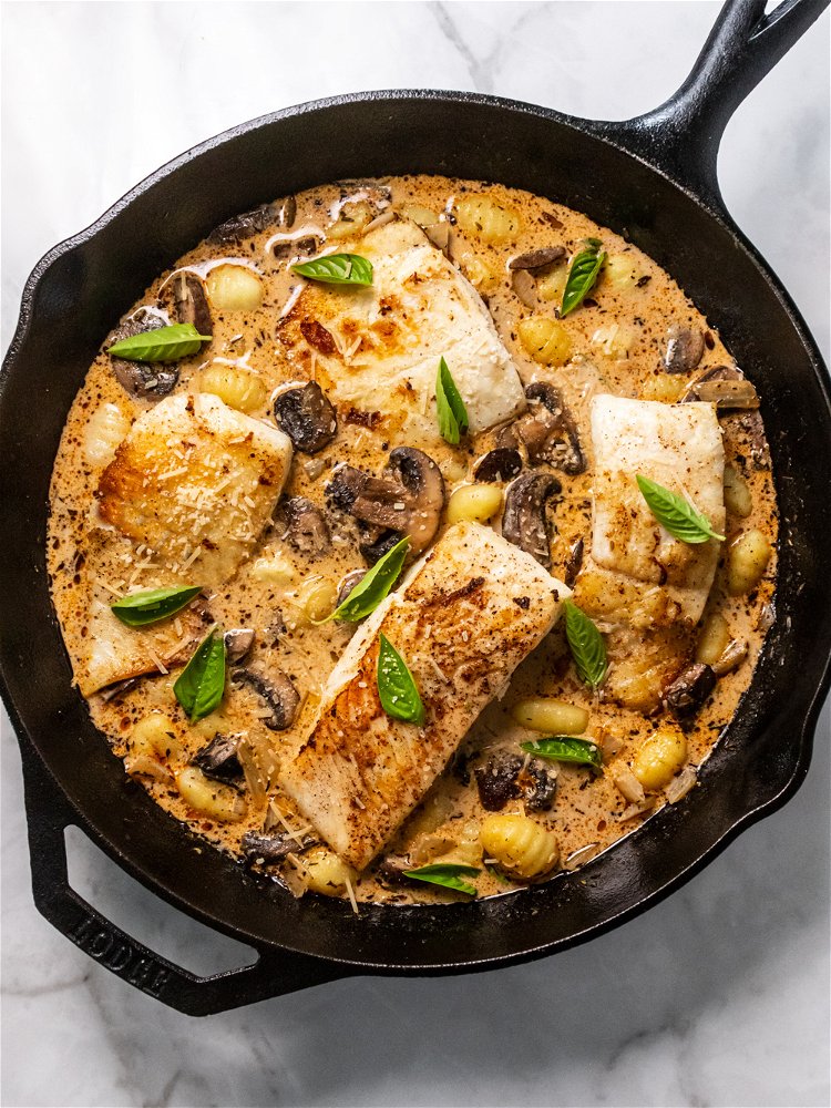 Image of Return halibut to skillet and cook 1-2 minutes longer to...