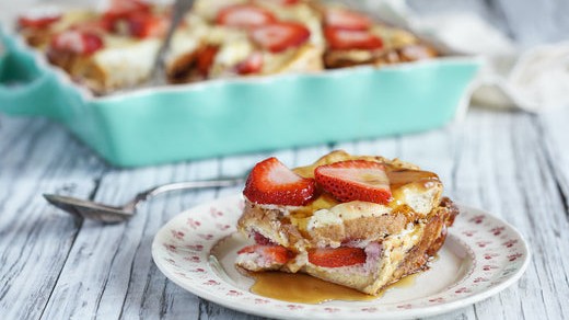 Image of Strawberries and Cream Baked French Toast