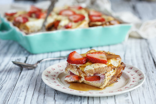 Strawberries and Cream Baked French Toast