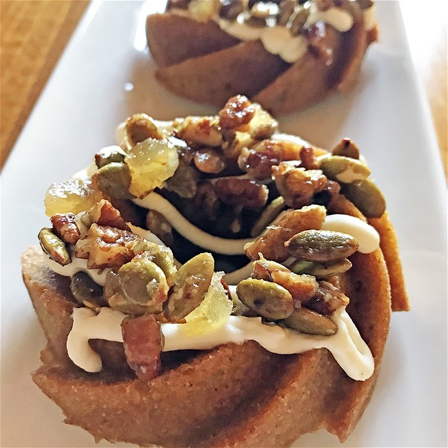 Image of Spiced Pumpkin Cake with Maple Cream Cheese Glaze