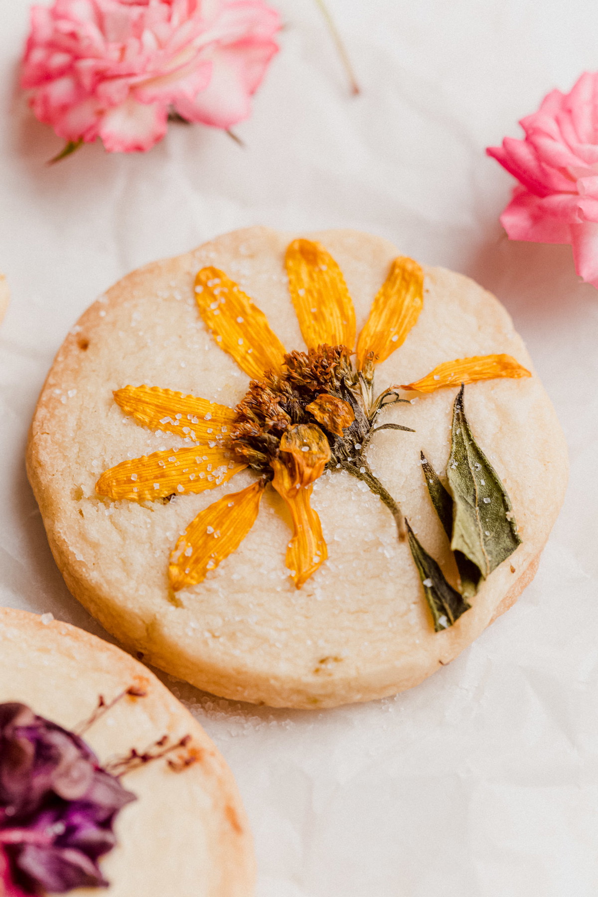 Galletas florales de limón de pica