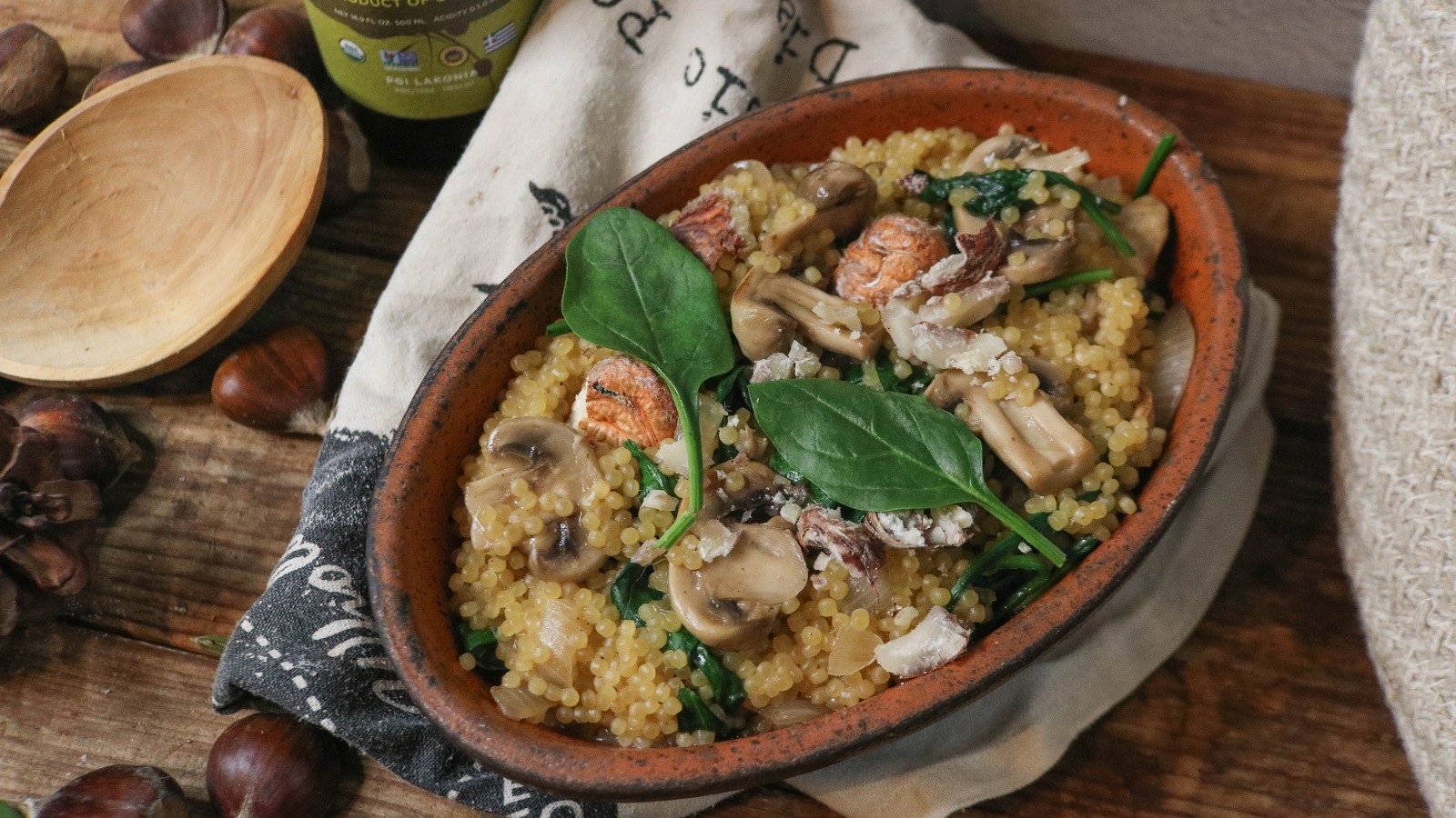 Image of Recipe-221-Pearl Couscous Risotto with Chestnuts and Mushrooms