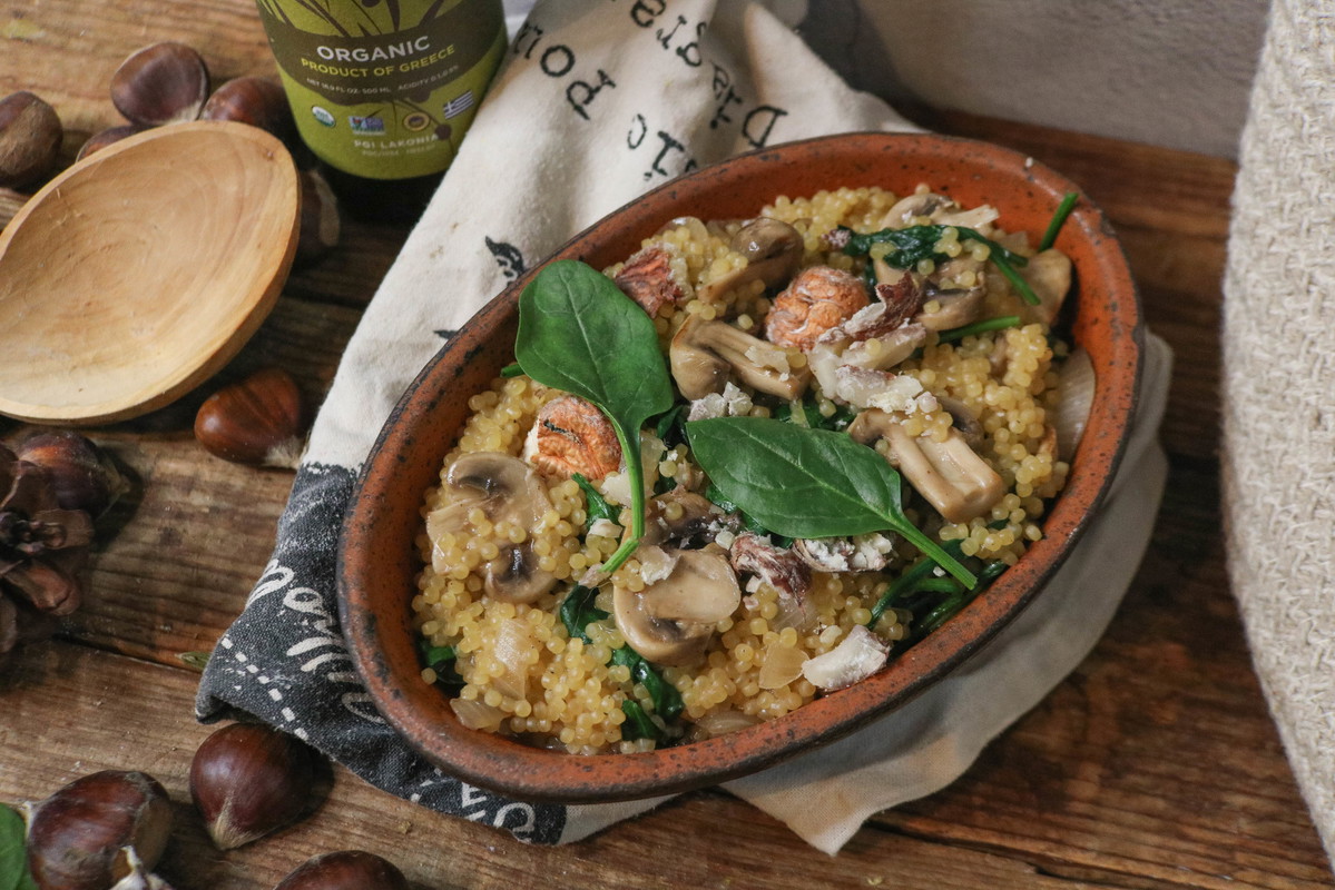 Recipe-221-Pearl Couscous Risotto with Chestnuts and Mushrooms