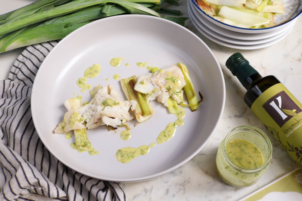 Recipe-263-Cod with Leeks, Saute and EVOO Lemon Sauce