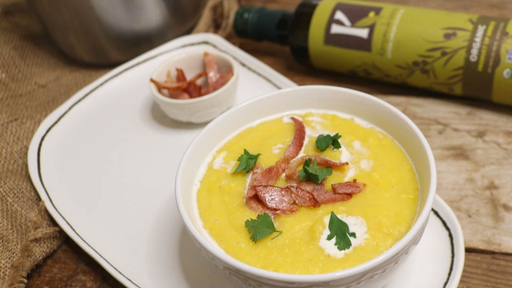 Image of Recipe-282-Spicy Sweetcorn Pancetta Soup