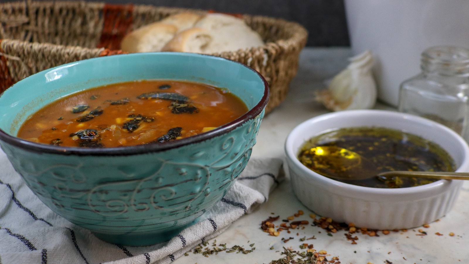 Image of Recipe-289-Lentil Quinoa Soup with Mint Olive Oil