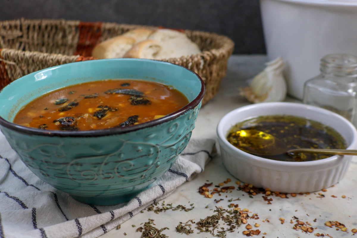 Recipe-289-Lentil Quinoa Soup with Mint Olive Oil