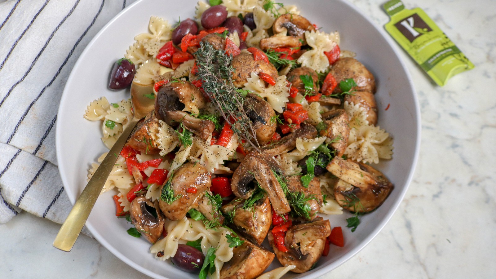 Image of Recipe-290-Marinated Mushroom Pasta Salad