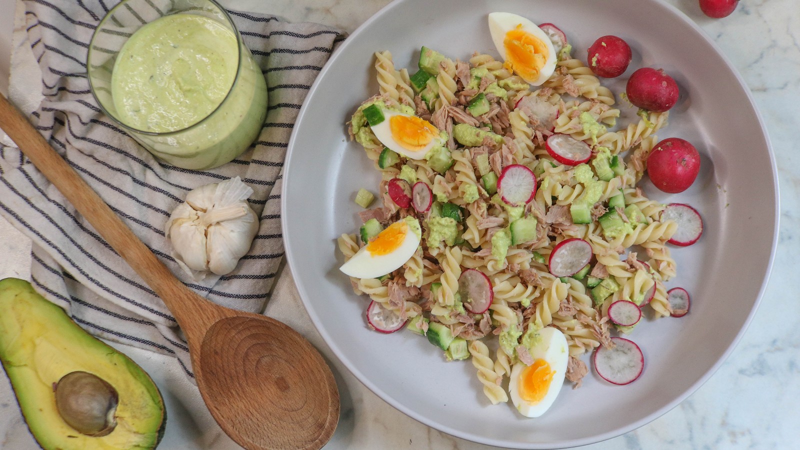 Image of Recipe-304-Tuna Pasta Salad with Avo Dressing