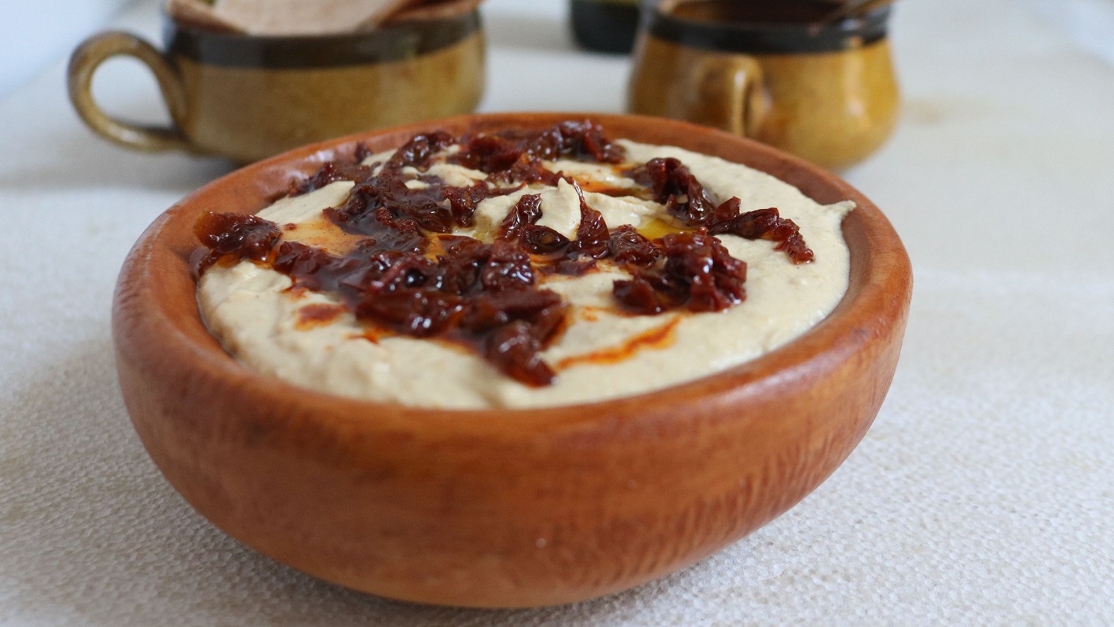 Image of Recipe-309-Hummus with Dried Tomatoes  Paprika Olive Oil
