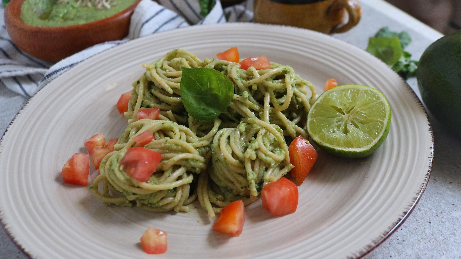Image of Recipe-312-Spinach Avocado Pesto Pasta
