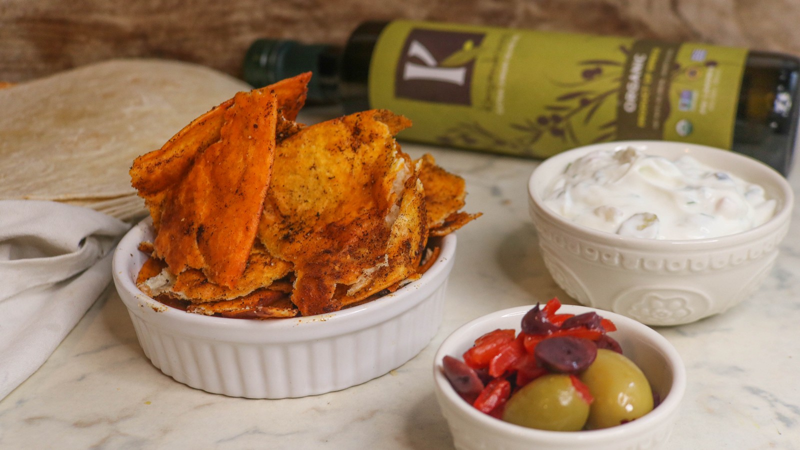 Image of Recipe-330-Olive Oil Paprika Tortilla Chips with Homemade Tartar Sauce