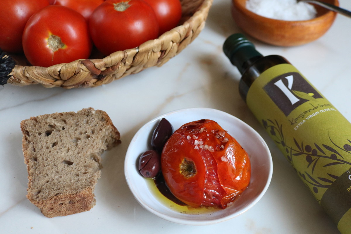 Recipe-344-Whole Roasted Summer Tomatoes with Olive Oil, Balsamic Vinegar and Coarse Sea Salt