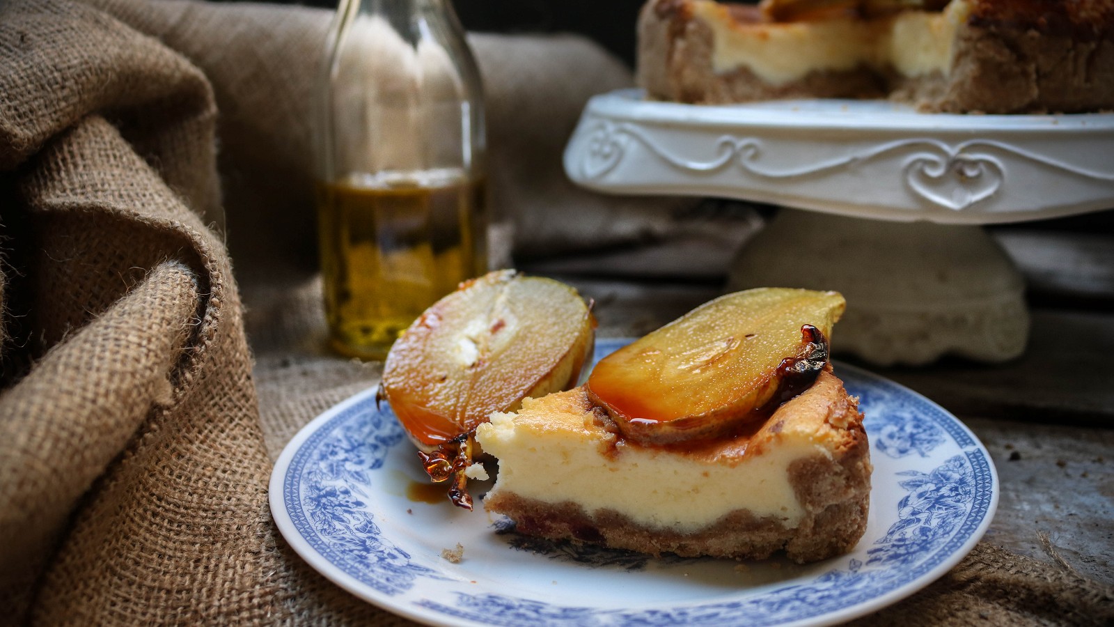 Image of Recipe-76-Olive Oil and Caramelized Pears Cheesecake