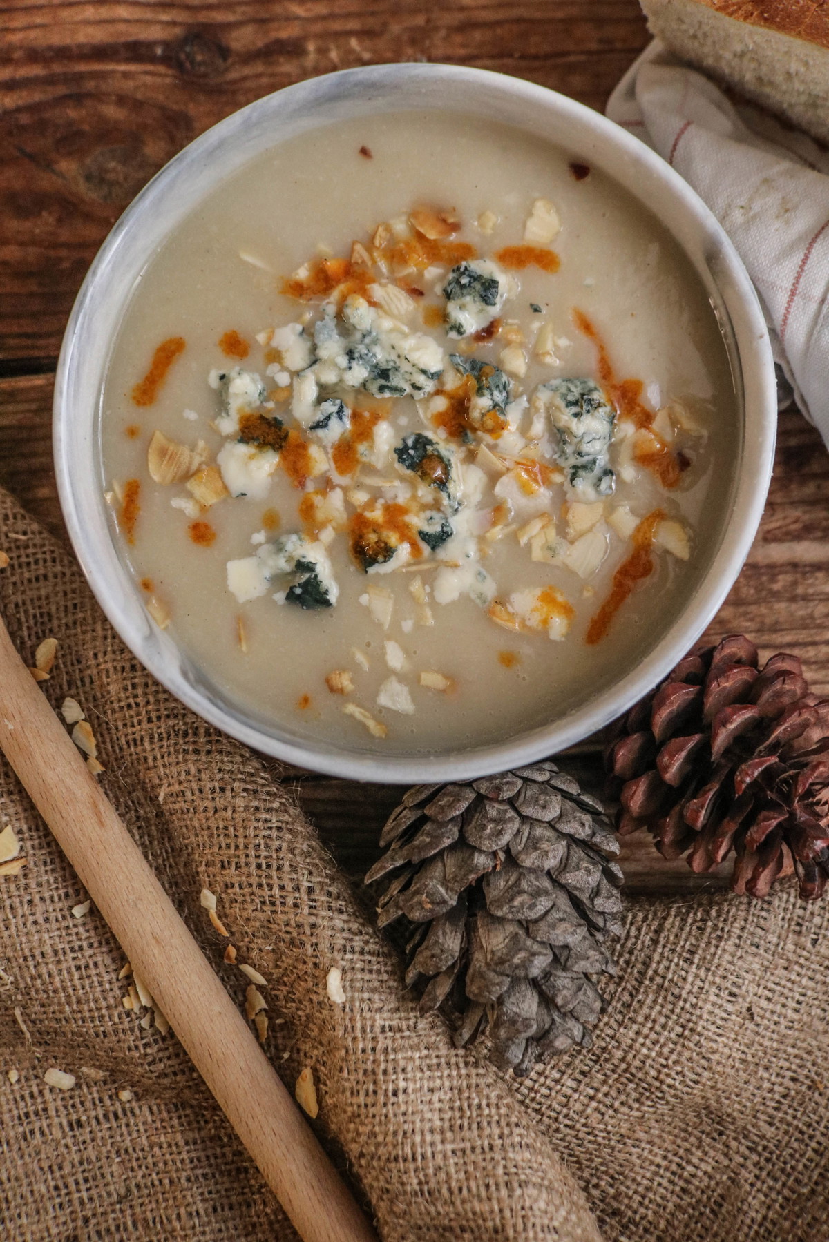 Recipe-135-Cauliflower and Blue Cheese Soup with Toasted Almonds