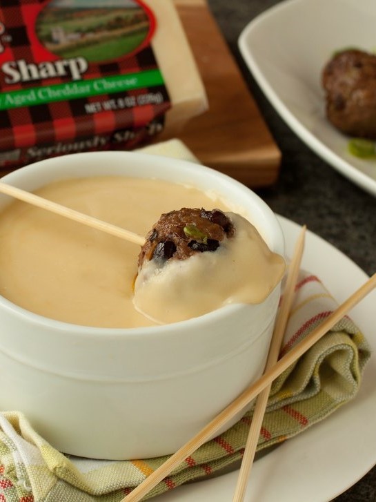 Image of Chili Meatballs with Cheddar-Beer Dunk
