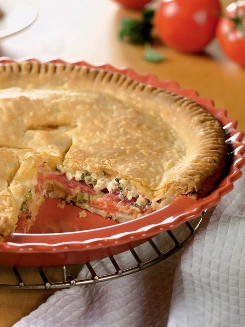 Image of Summer Tomato Cheese Pie with Cheddar