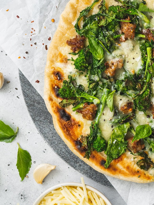 Image of Grilled Sausage and Broccoli Pizza