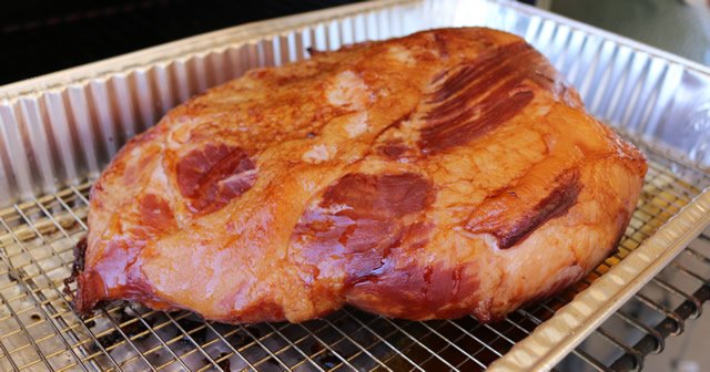 Image of Cook ham to internal temperature of 130 degrees. 