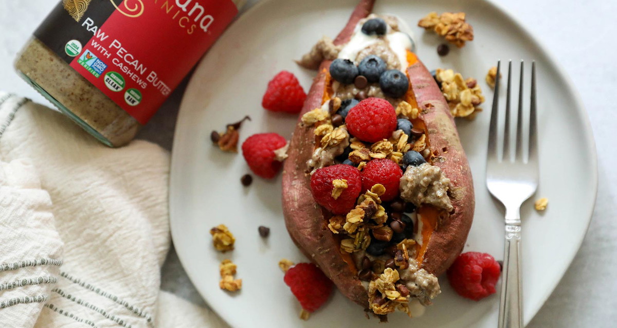 Breakfast Sweet Potato Split | Vegan, Gluten Free