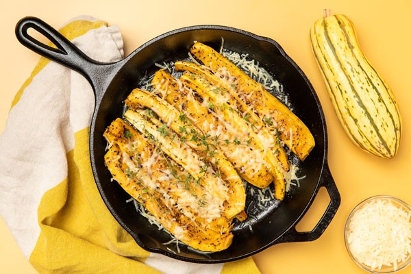 Image of Charred Delicata Squash Fingers with Parmesan & Thyme