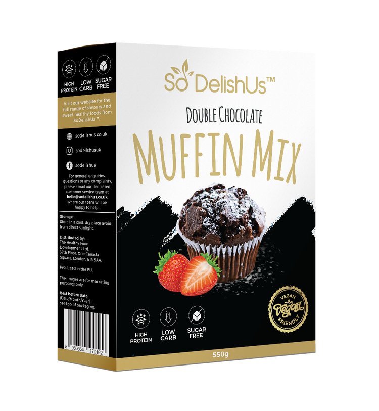 Image of Put the SoDelishUs® Double Chocolate Muffin Mix, the SoDelishUs® Table-top Sweetener and the salt in a bowl and mix them together