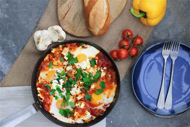 Image of Shakshuka (Poached Eggs in Tomato Sauce)