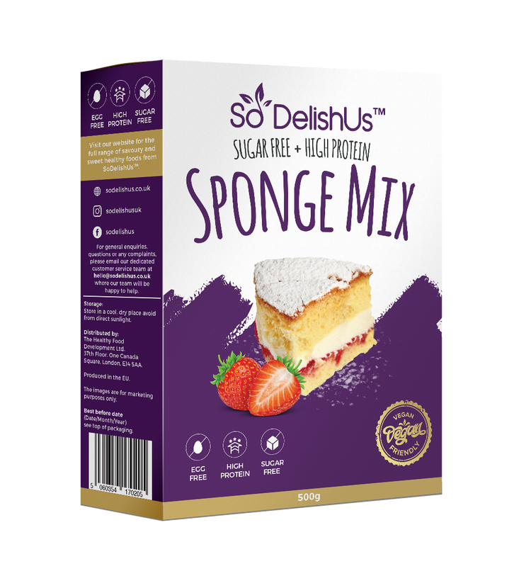 Image of In a medium bowl, add the SoDelishUs® Sponge Mix  the  low-fat cocoa powder and stir to combine, then add the liquids ( red colouring, water and lime juice) to the dry ingredients and mix them well, until smooth.