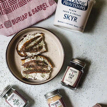 Image of Skyr Toast with Anchovies and Wild Icelandic Kelp