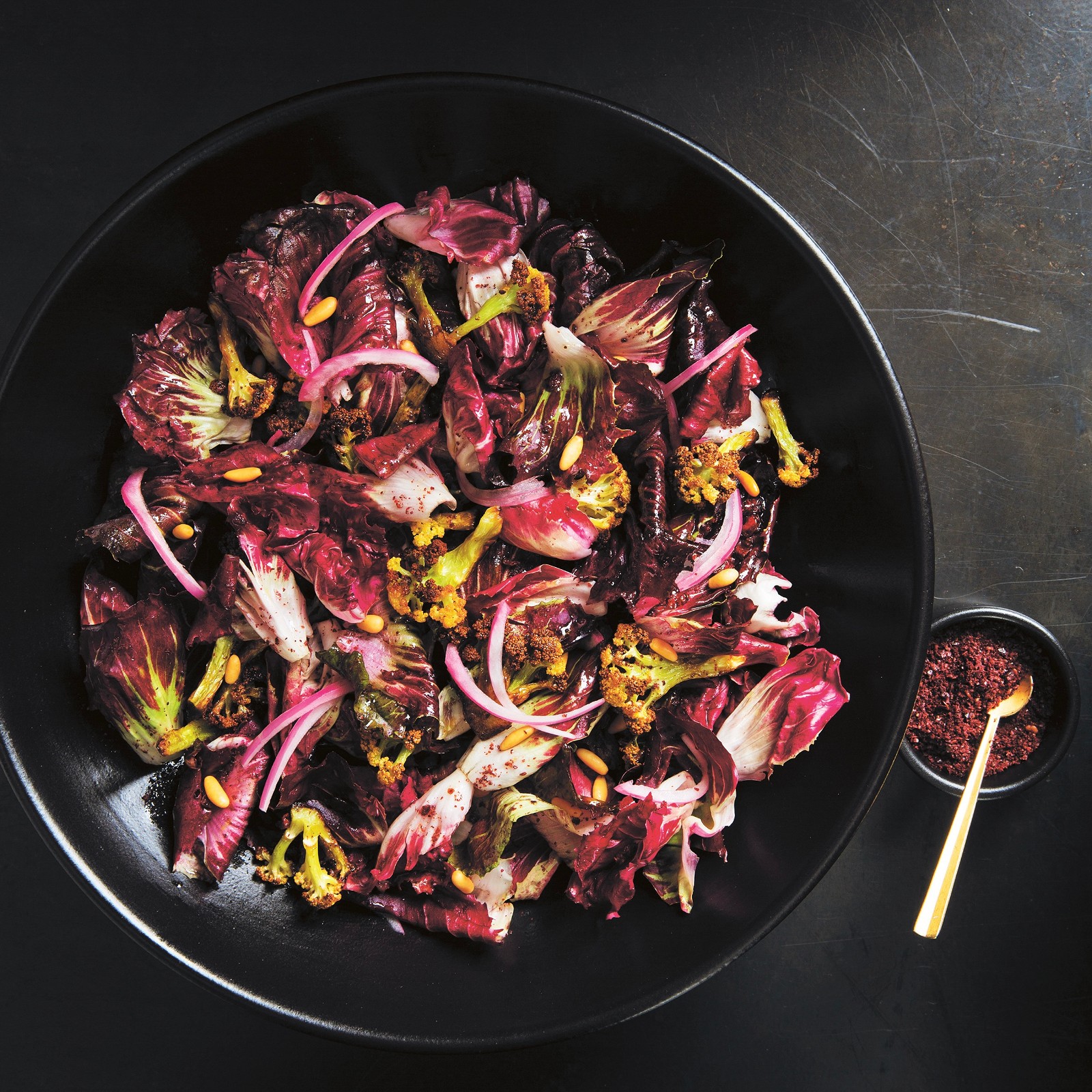Image of Hearty Cauliflower and Radicchio Salad with Pine Nuts, Barberries, and Sumac