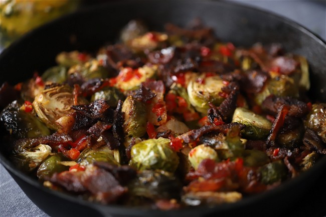 CANDIED BACON BRUSSEL SPROUTS