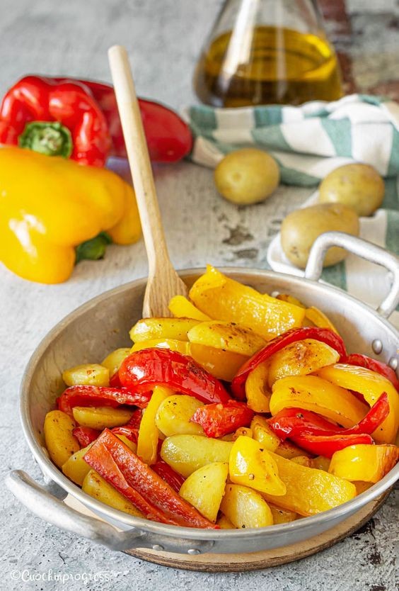 Image of Spicy Cayenne Pipi E Patati (aka fried peppers and potatoes)