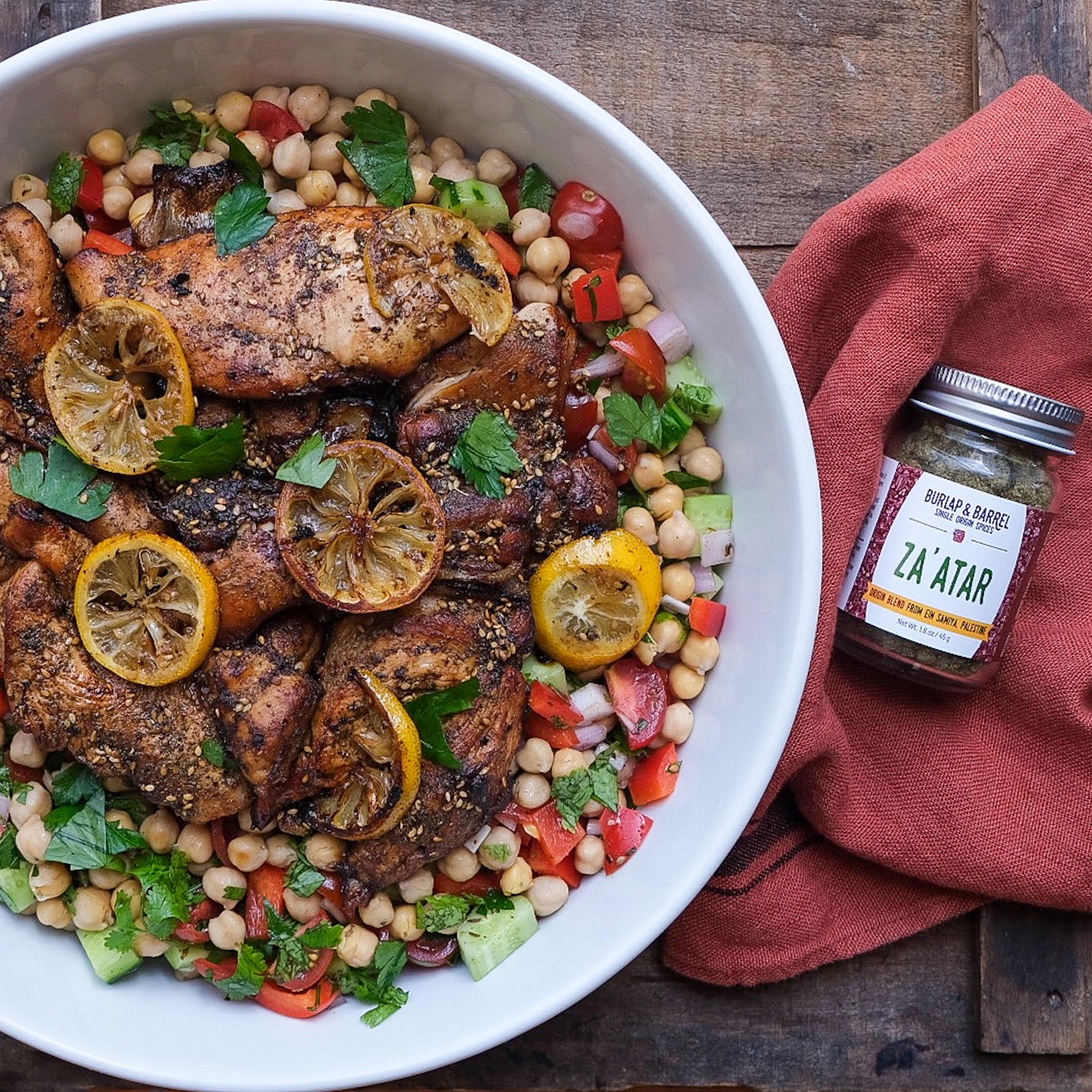 Image of Sheet Pan Balsamic Chicken with Za'atar Chickpea Salad