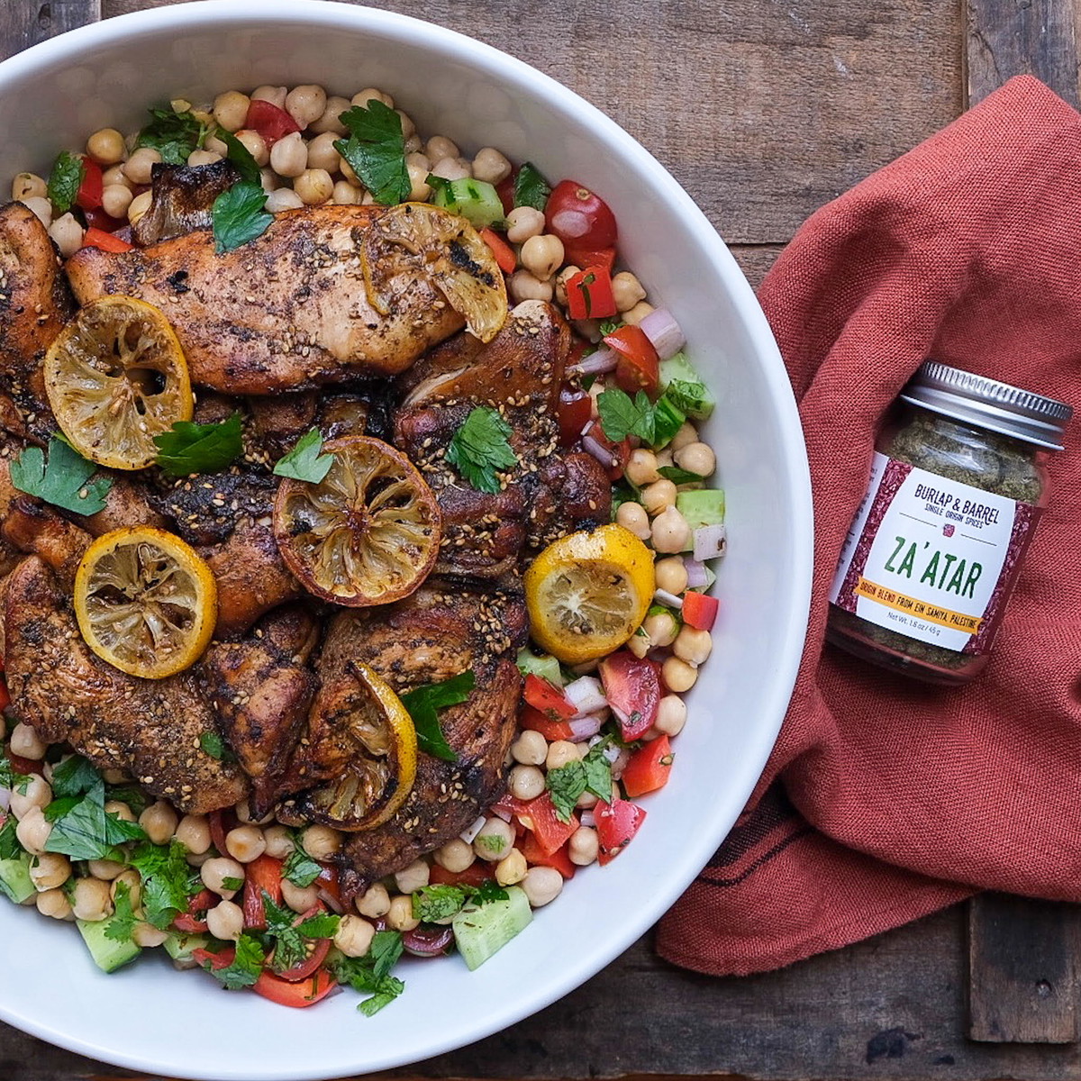 Sheet Pan Balsamic Chicken with Za'atar Chickpea Salad