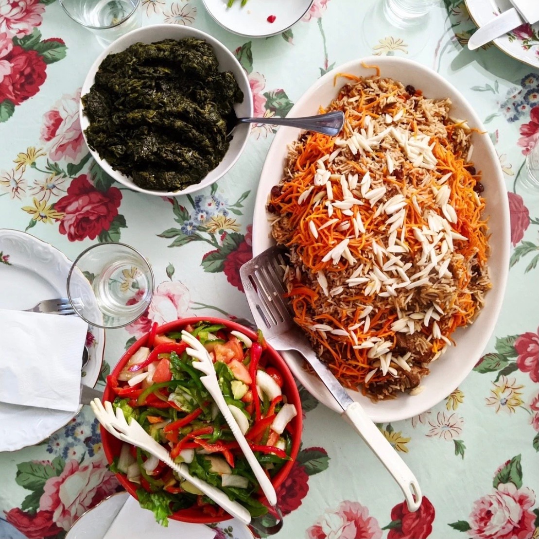 Image of Qabuli Pilau/Spiced Rice with Carrots, Raisins and Lamb