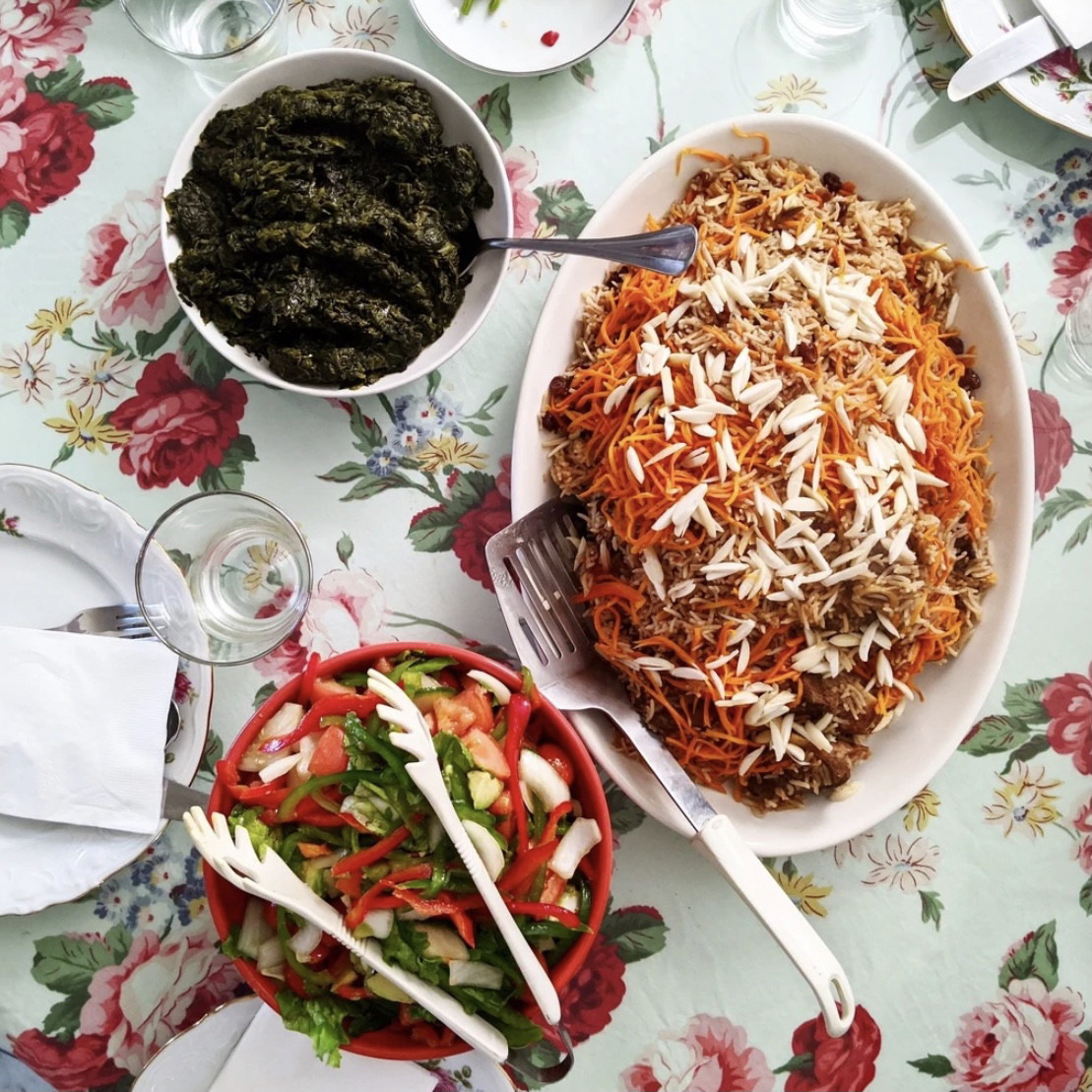 Qabuli Pilau/Spiced Rice with Carrots, Raisins and Lamb
