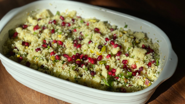 Image of Couscous Salad with Pomegranate Seeds and Pistachios 