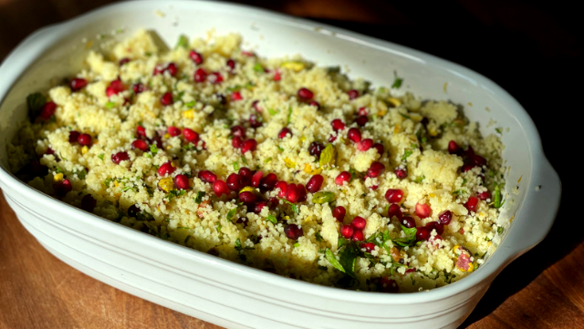Image of Couscous Salad with Pomegranate Seeds and Pistachios 