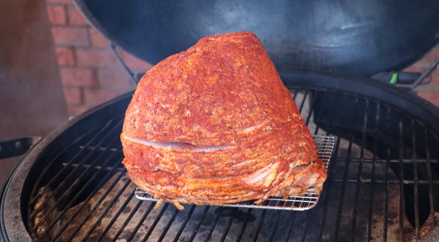 Image of Place the ham on the smoker and cook for 2...