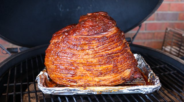 Image of Continue to smoke the ham for 30 minutes until the...