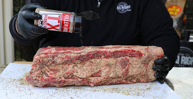 Image of Season with Killer Hogs TX Brisket Rub and place on...