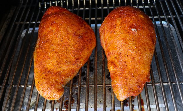 Image of Place turkey breast on pit and cook until internal temperature...