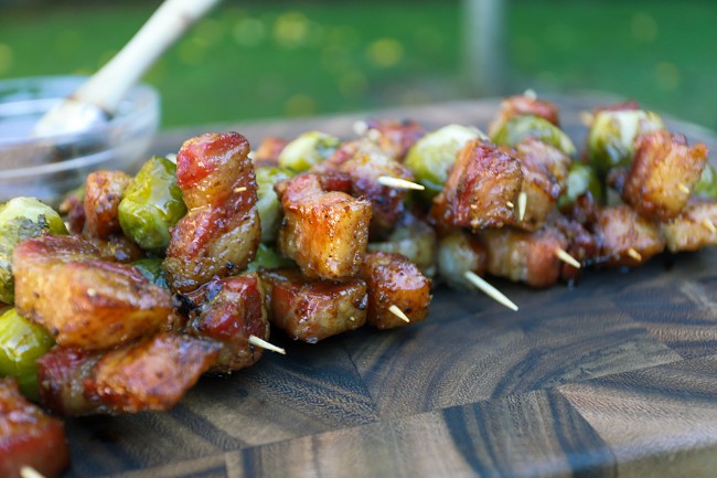 Image of Pork Belly Brussel Skewers