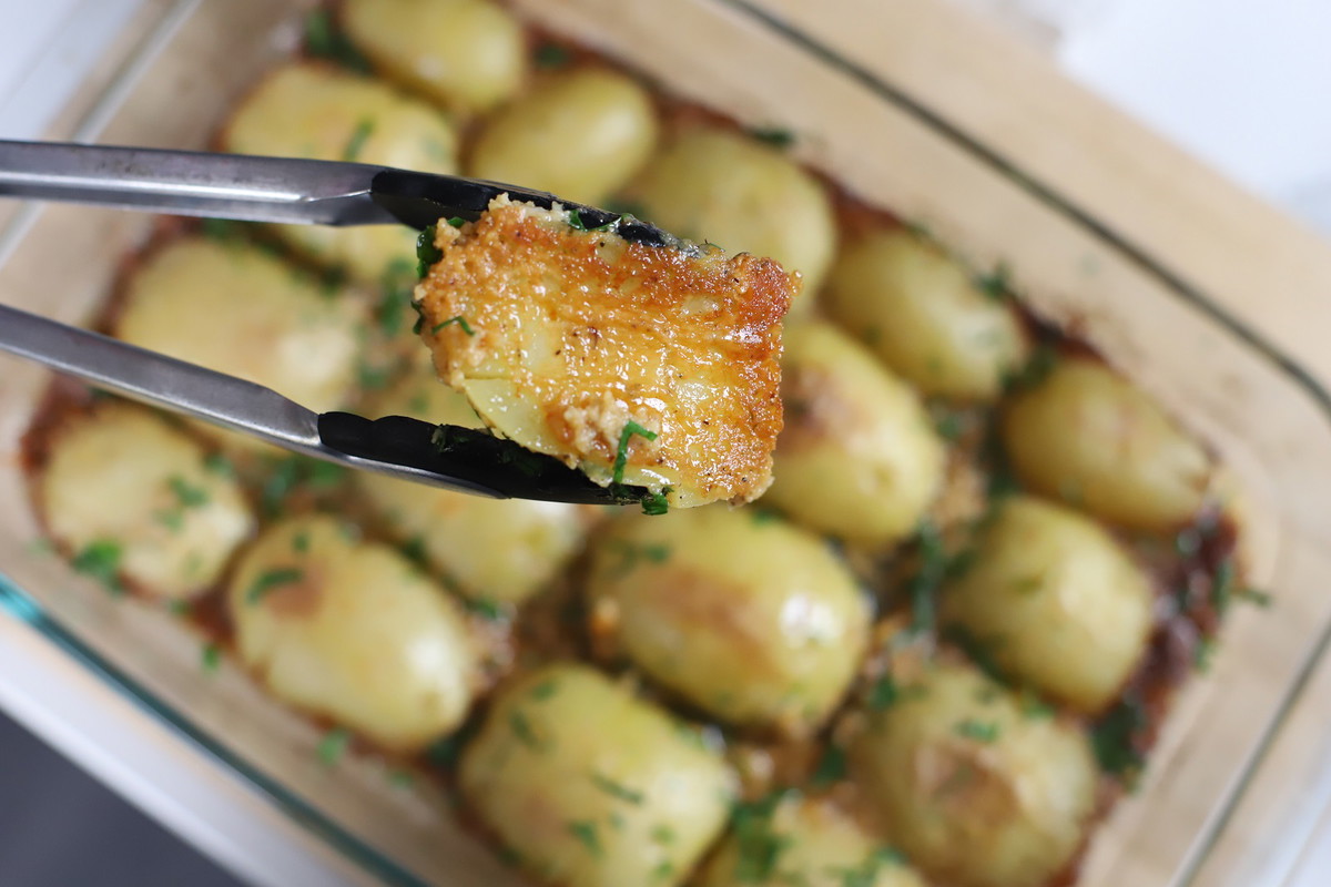 TikTok Scored Parmesan Potatoes